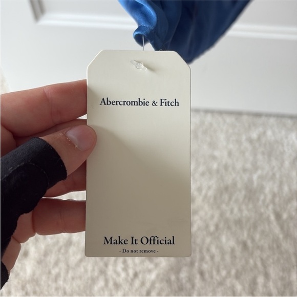 Abercrombie & Fitch Size XS Blue Cowl Neck Draped Mini Dress New With Tags. - Picture 10 of 15